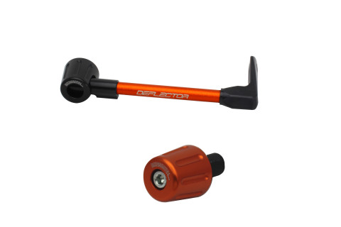 Lever guard in aluminium + left end ACCOSSATO DE004 with orange hose and joint right