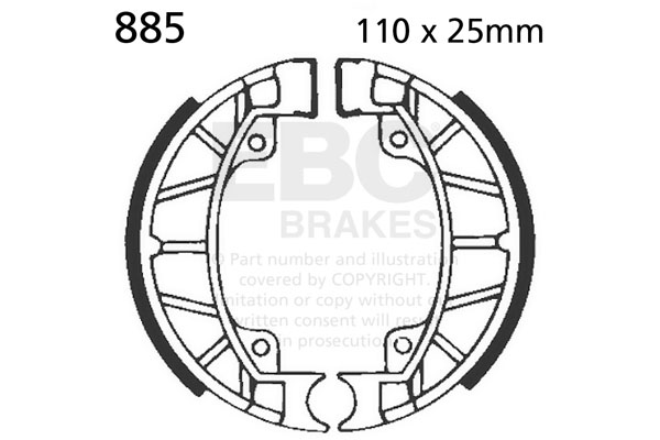 Brake shoe set EBC 885
