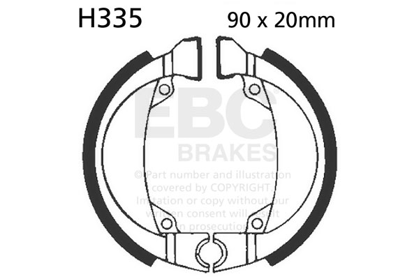 Brake shoe set EBC H335 excluding springs