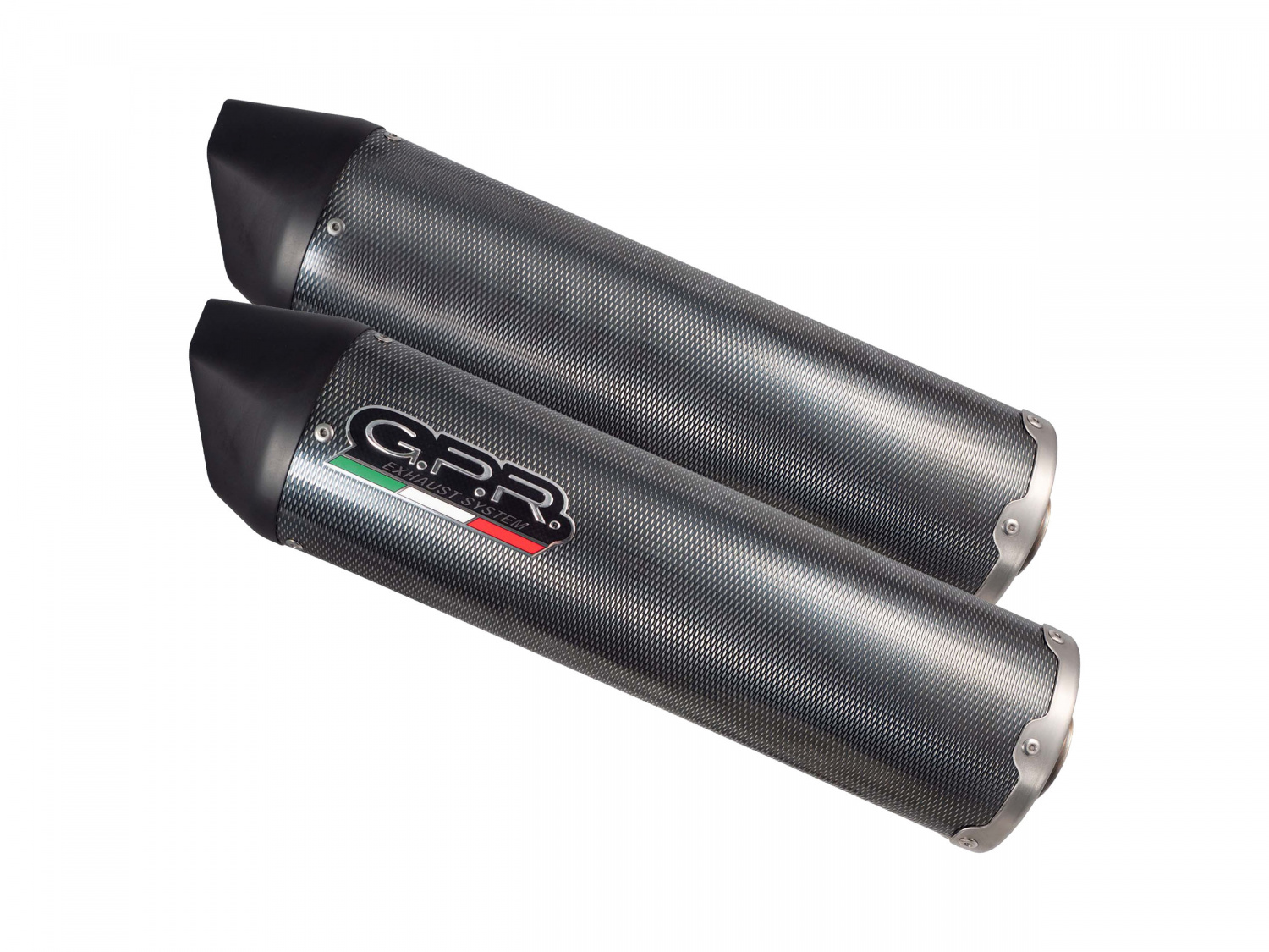 Dual slip-on exhaust GPR FURORE CAT.75.FUPO Matte Black including removable db killers, link pipes and catalysts