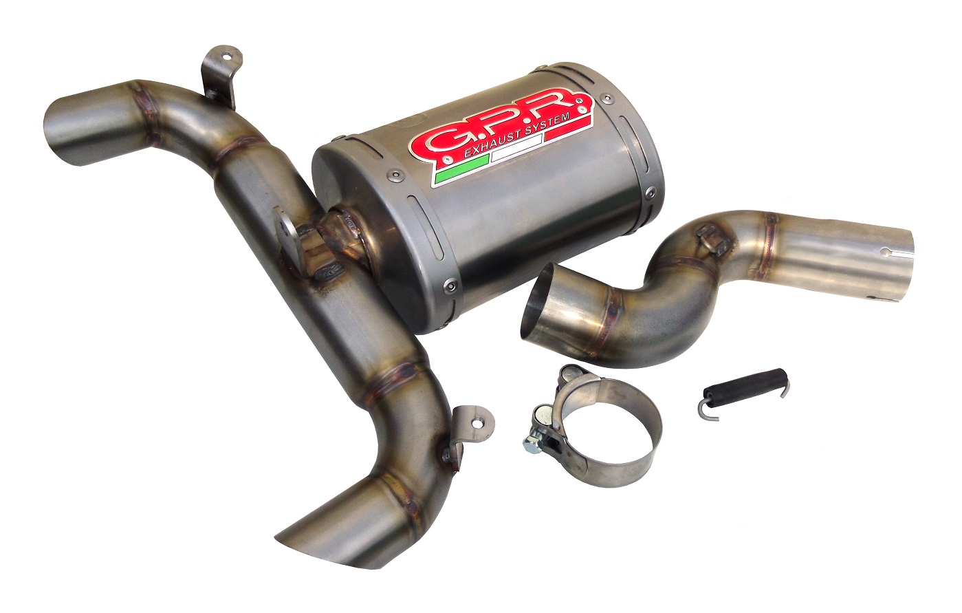 Slip-on exhaust GPR ALLUMINIO GHOST S.97.AO Silver Anodized including removable db killer and link pipe