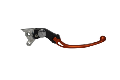 Adjustable folding lever ACCOSSATO LV009 in aluminium for original brake master cylinders orange