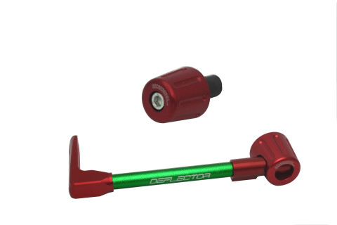 Lever guard in aluminium + right end ACCOSSATO DE005 with green hose and joint left