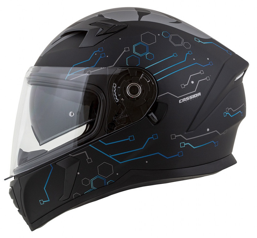 Full face helmet CASSIDA INTEGRAL 3.0 HACK matt black /blue 2XL