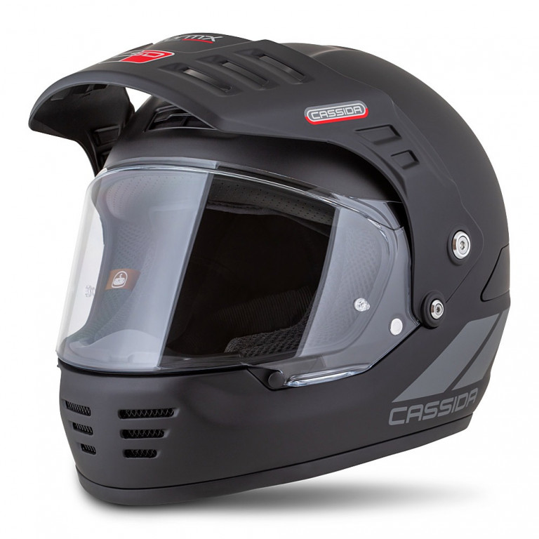 Motocross Helmet CASSIDA FORMX FLATOUT black matt/ dark grey/ black matt peak XL
