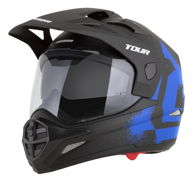 Motocross Helmet CASSIDA TOUR 2.0 CREW black matt/blue XS