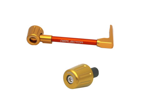 Lever guard in aluminium + left end ACCOSSATO DE004 with orange hose and joint right