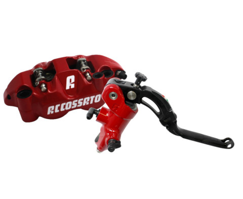 Accossato Kit: Painted Brake Master Cylinder 19X20 (CY043) + Painted Couple of Brake Calipers Distance 108 With ST Brake Pads (PZ004) ACCOSSATO ZY043 Crni
