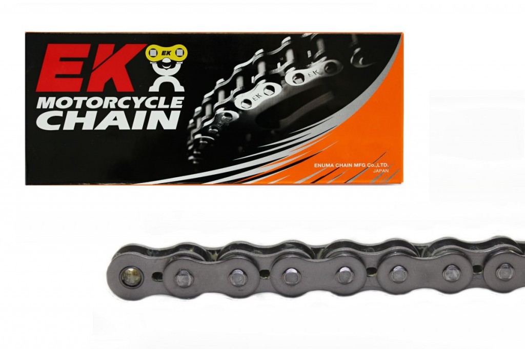Chain kit EK - Silver chain 420 DEH, Non-sealed, CHK front sprocket JT, CHK rear sprocket JT for HONDA ANF 125 Innova 2003-2012