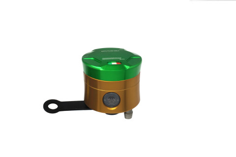 Brake fluid reservoir ACCOSSATO CNC-worked FU104 straight bracket included green