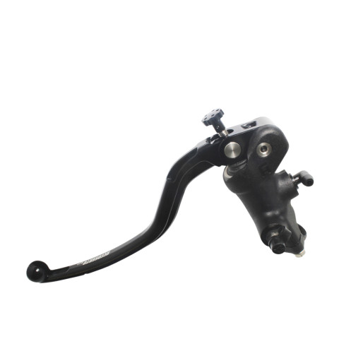 Radial clutch master cylinder ACCOSSATO CL026 16x16 with black anodyzed body and fixed blue lever (nut+lever)