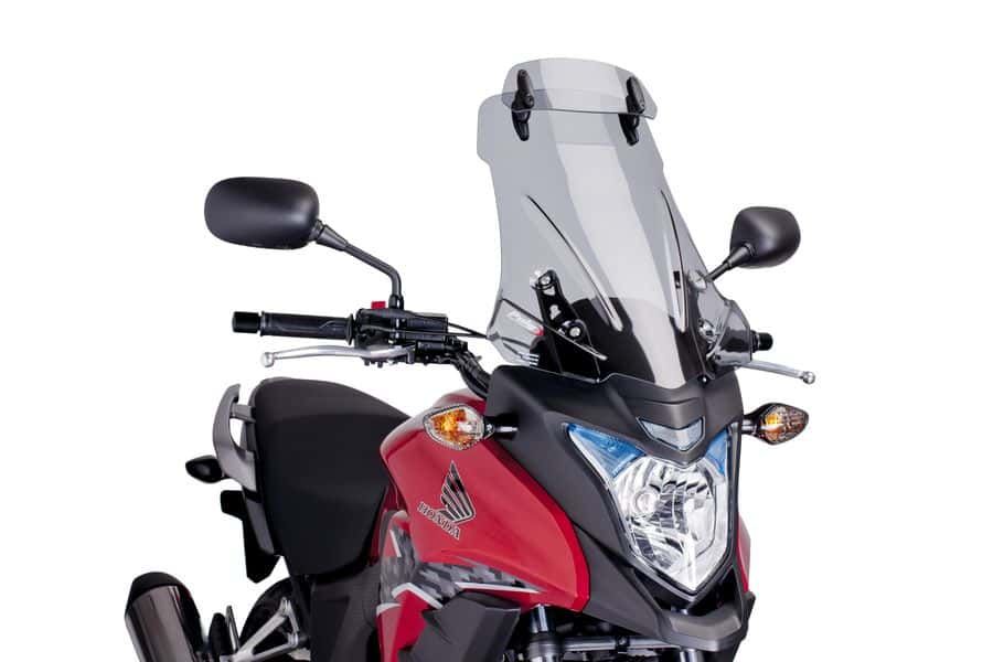 Windscreen PUIG TOURING WITH VISOR 6992H smoke for HONDA CB 500 X / XA 2013-2015