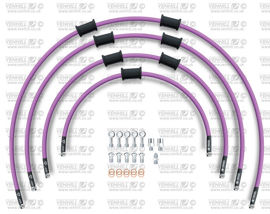 STANDARD Front brake hose kit Venhill POWERHOSEPLUS BMW-11005FS-PU (4 hoses in kit) Purple hoses, stainless steel fittings