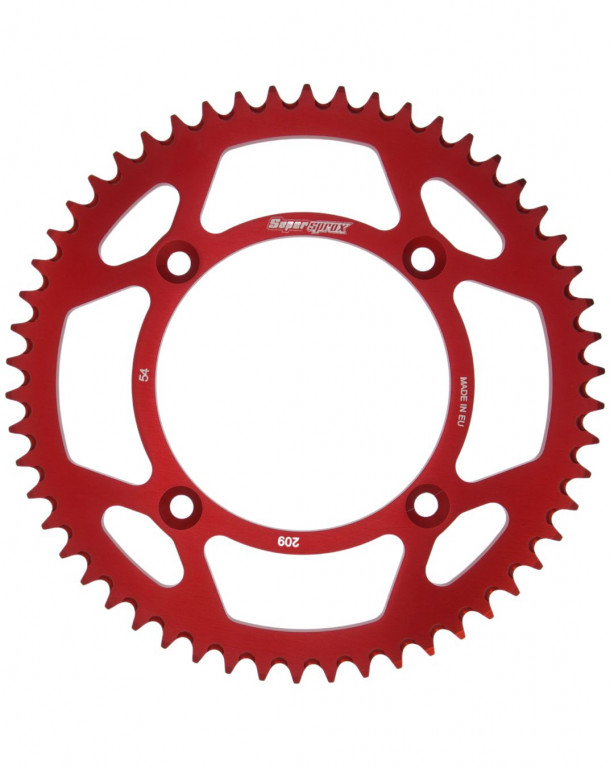 Rear ALU sprocket SUPERSPROX RAL-209:54-RED crven 54T, 420