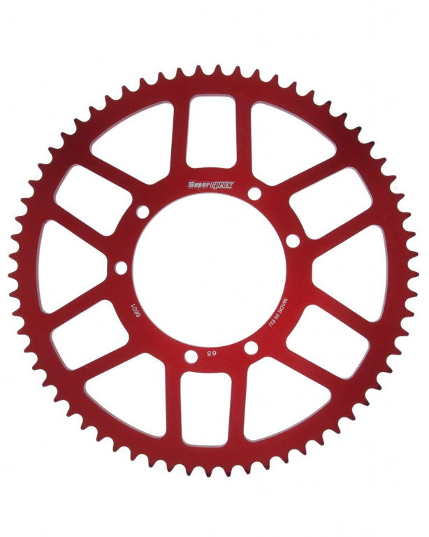 Rear ALU sprocket SUPERSPROX RAL-6601:65-RED crven 65T, 420