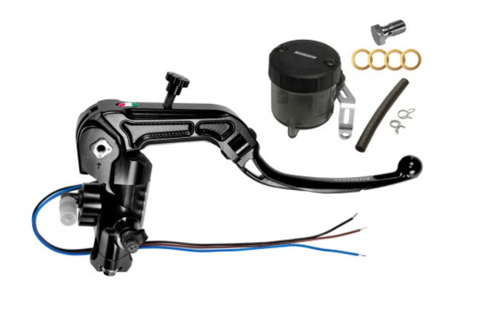 Homologated radial brake master cylinder ACCOSSATO RB090 with folding lever and oil reservoir kit included PRS 19x17-18-19 ABE 61454