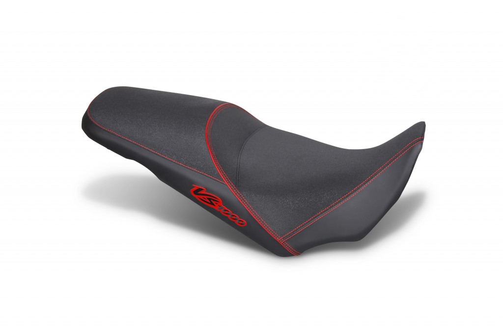 Comfort seat SHAD SHS0V1409H heated black, red seams
