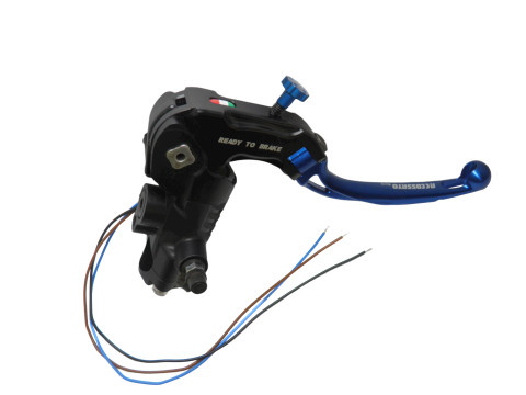 Ready to brake master cylinder ACCOSSATO CY115 PRS 15x17-18-19 with silver folding lever (nut + lever)