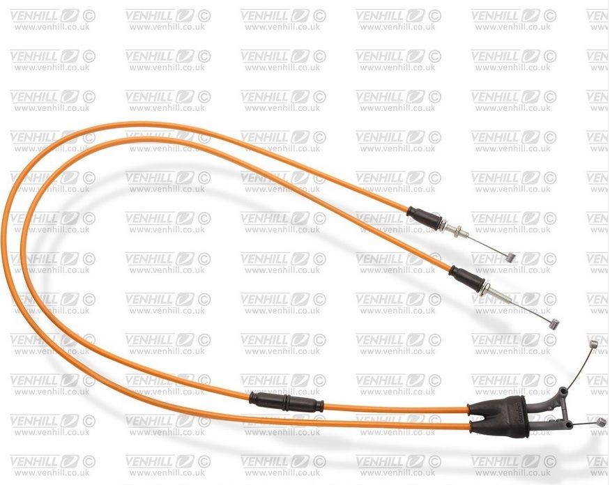 Throttle cables (pair) Venhill S01-4-049-OR featherlight orange