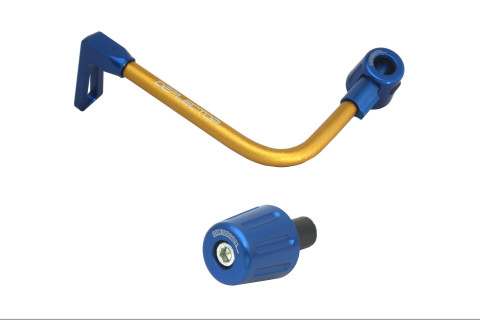 Lever guard in aluminium + right end ACCOSSATO DE005 with gold hose and joint left