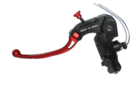 Clutch master cylinder ready to brake ACCOSSATO CY098 16x16 with red folding lever (nut + lever)