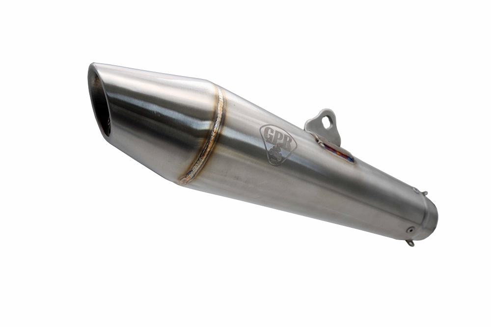 Universal silencer GPR VINTAVOGE CAFÉ RACER CAFE.17.VV Brushed Stainless steel without link pipe
