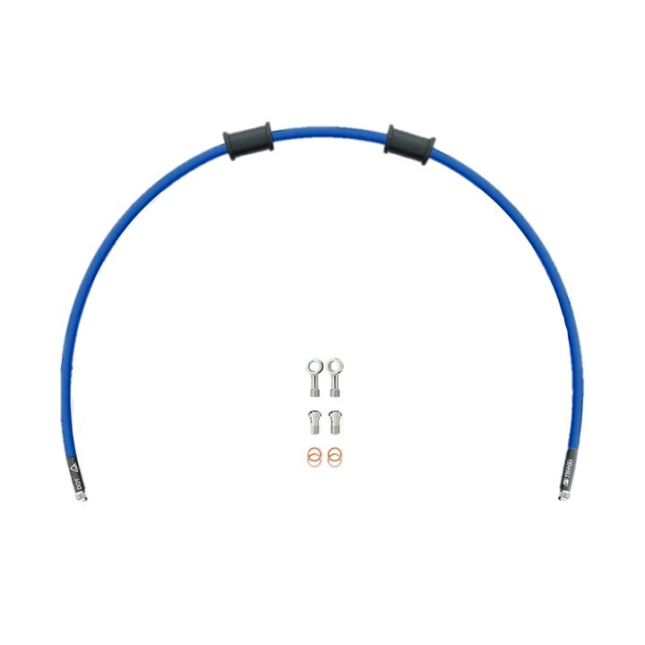 Clutch hose kit Venhill POWERHOSEPLUS KAW-11010C-SB (1 hose in kit) Solid blue hoses, chrome fittings