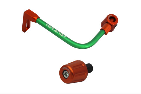 Lever guard in aluminium + right end ACCOSSATO DE005 with green hose and joint left