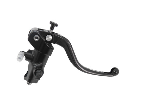 Radial brake master cylinder ACCOSSATO CL034 16x16 with black anodyzed body and fixed gold lever (nut+lever)