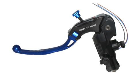 Clutch master cylinder ready to brake ACCOSSATO CY098 16x16 with blue folding lever (nut + lever)